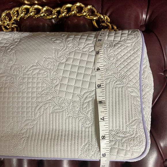 Versace Purple Micro Vanitas Flap Shoulder Bag with Chain - Picture 13 of 16